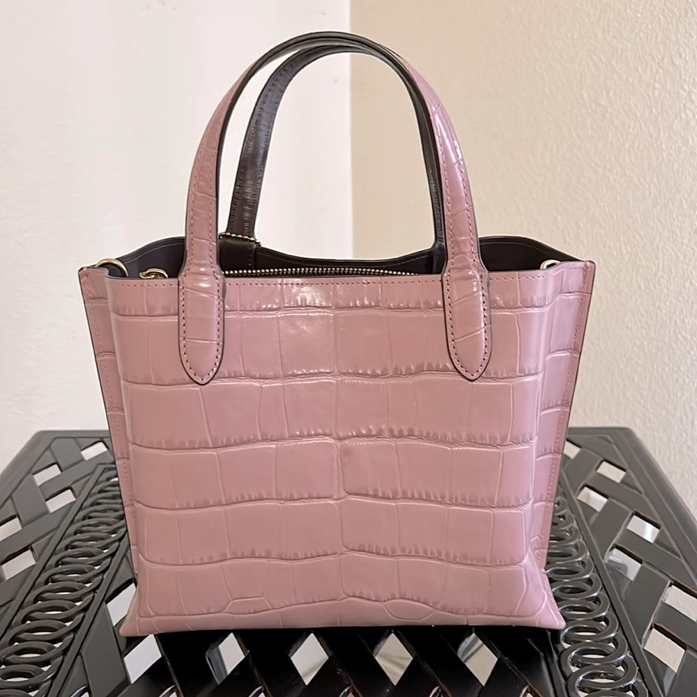 Coach Willow Tote 24 Crocodile Embossed Leather Bag - Picture 4 of 13